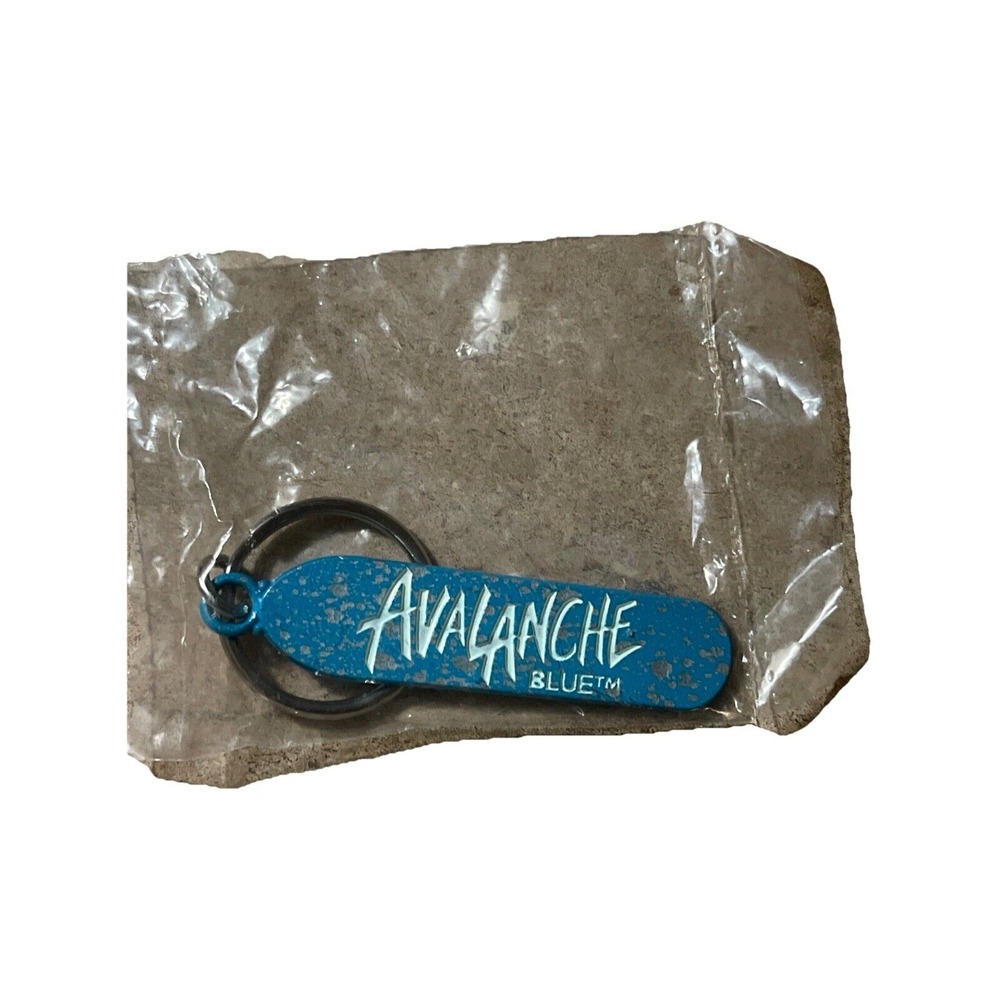Vintage Avalanche Blue Peppermint Schappes‎ Liqueur Keychain 90's